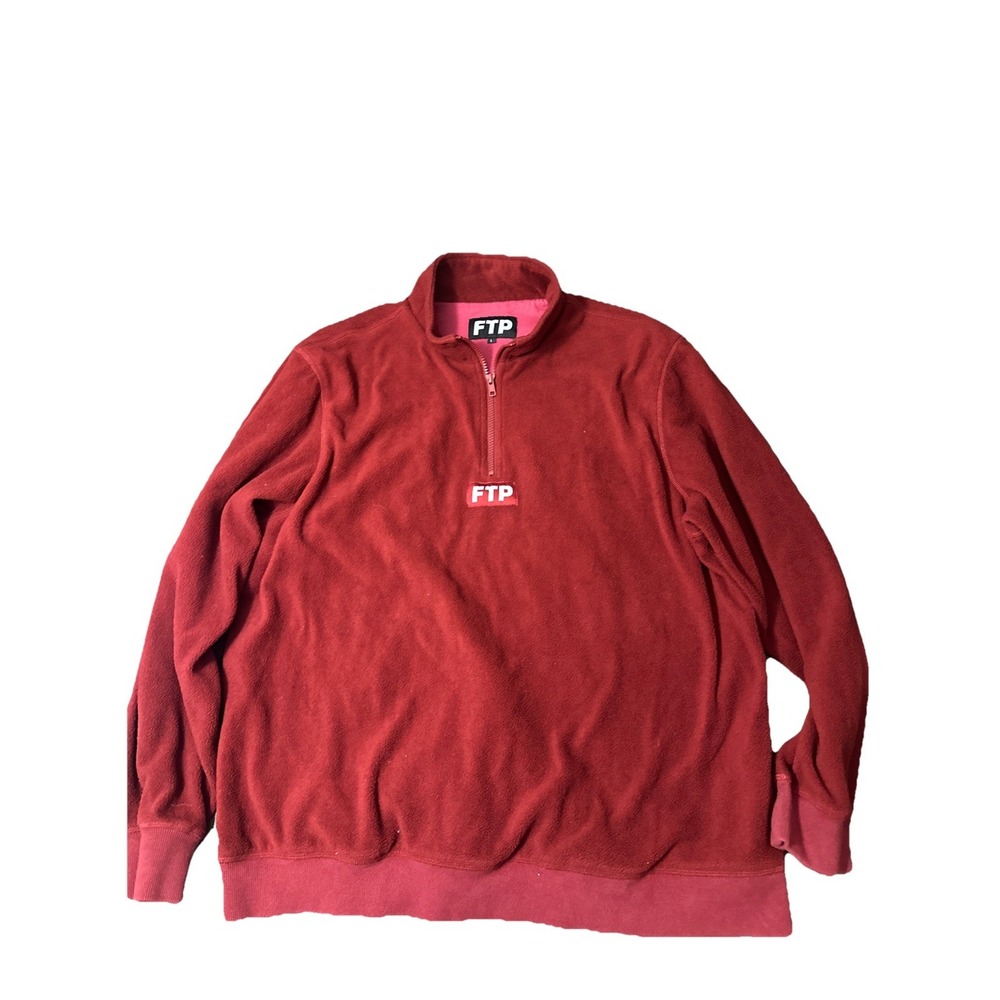 FTP Sherpa Half Zip Jacket FW18 Red Fleece Polar Mens Size Large Rare